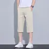 Pantalones cortos para hombre de alto costo-beneficio para el verano, ligeros, de color liso, estilo business casual, de seda helada, finos, rectos, con elasticidad
