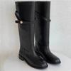 ¡Encuentra Stock de Fábrica en Línea! Botas Largas Adelgazantes de Plataforma Gruesa de Tacón Alto Hasta la Rodilla, Botas de Montura de Otoño para Mujer