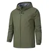 Ropa Rústica de Primavera Otoño Invierno Chaqueta con Capucha de Color Sólido para Hombre Cortavientos Impermeable Chaqueta de Montañismo para Exteriores Cortavientos Delgado Casual de Moda