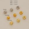 Contas Espaçadoras com Padrão Estilo Chinês Cobre Banhado a Ouro 14K Conserva a Cor Passante Contas Soltas Espaçadores para Pulseira Colar DIY Contas Cilindricas de Osmanthus de Quatro Lados