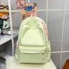 Mochila de Colores Bloqueados con Letras de Nuevo Estilo Simple Estilo Bosque Versátil Transfronteriza Moda Ins Mochila de Gran Capacidad Bolsa Escolar para Viajes