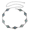 Explosiones Transfronterizas Cadena de Cintura Europea y Americana Decorativa Fina para Mujer con vestido plata Moda Étnica Cadena Turquesa
