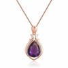 Pingente Novel de Gota Estilo Coreano Banhado a Ouro Rosa 18K Pingente de Ametista Mais Vendido Luxo Micro Cravejado Pingente de Garrafa de Água