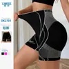 Shorts Esportivos Color Block Listrados de Cintura Alta Levanta Bumbum para Mulheres, Controle de Barriga Sem Costura para Corrida, Fitness e Yoga, Estoque Transfronteiriço
