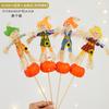Material de embalagem de buquê de decoração de Halloween Espantalho estilo pastoral cena layout palha boneca sentada decoração de abóbora