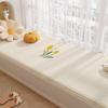 Tapete para Bay Window Estilo Couro Cor Creme, Resistente a Manchas e Fácil de Cuidar, Tapete Limpável e Sem Lavagem, Tapete Antiderrapante Cortável para Varanda