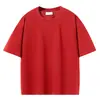 Camiseta de Manga Corta 100% Algodón 280g Colección 2025 Hombro Caído Corte Holgado Unisex Cuello Redondo Manga Media Hilo Doble 32s Transfronteriza Tallas Grandes