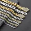 Hip-Hop Europeo y Americano Transfronterizo Collar Cubano Brillante de Oro de 14K Joyería de Moda de Alta Calidad para Hombres Collar Personalizado Personalización
