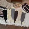 Calcetines para Mujer Otoño/Invierno 2026 Estilo Japonés Color Sólido Calentadores de Piernas Fruncidos sin Pies Calcetines de Ballet de Doble Aguja Adelgazantes hasta la Rodilla