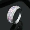 Anillos de Cobre para Mujer con Incrustaciones de Circonita Europeos y Americanos de Lujo Transfronterizos, Anillos de Moda Multicolores de Gama Alta para Mujer, Venta Directa del Fabricante