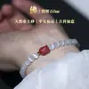 Pulseira Olho de Gato Branco com Contas Naturais de Cinábrio em Forma de Abóbora Joia de Cristal para Mulheres Presente