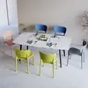 Silla de Comedor de Plástico para el Hogar Nórdico, Silla Sencilla de Ocio con Respaldo, Elegante Silla de Plástico para Escritorio y Negociación, Taburete para Exteriores