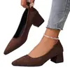 Zapatos de Tacón Alto de Talla Grande de Comercio Exterior para Mujer, Zapatos Negros Gruesos de Moda para el Trabajo, Zapatos Sencillos de Moda Profesional para Mujer