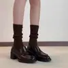 Edição Lancui! Mocassins Retro de Couro Macio com Salto Bloco para Mulheres 2026 Novo Estilo Britânico Slip-On Sola Grossa Aumento de Altura Sapatos de Couro