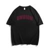 Camiseta Curta Masculina e Feminina Estilo Retro Americano, Ombro Normal, Unissex Oversized Solta Estilo Harajuku Hong Kong Top Meia-Manga