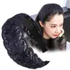 Diadema de encaje con diseño de hoja, banda para el cabello, cubierta blanca para el cabello de ala ancha, accesorios para el cabello con dientes antideslizantes, tocado para lavado de cara de mujer, en stock