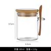 Tanque de almacenamiento de empaque transfronterizo con cuchara, transparente, de alto borosilicato, tapa de bambú, tanque para té, cocina, cereales gruesos, almacenamiento de café, tanque sellado