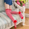 Calcetines Mengziyuan JK hasta la rodilla, color azul y blanco a rayas, bloques de color, transpirables, moldeadores, calcetines largos finos de verano para mujer