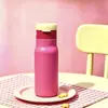 Taza Térmica de Acero Inoxidable 316 de Lujo, Taza de Agua Portátil Deportiva con Doble Popote para Beber, Taza de Acero Inoxidable de Alto Estilo para Viajes al Aire Libre para Niñas