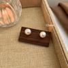 Polvo para Pan al Vapor Shijia Aretes de Perlas Blanco Leche Claro Aguja de Plata Esterlina S925 Nicho de Gama Alta Combinables Nuevos Aretes