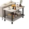 Mesa Auxiliar de Sofá Simple Habitación de Alquiler Mini Mesa Pequeña Mesa de Café Pequeña Lujo Ligero Sensación de Alta Gama Mesa de Noche para Dormitorio Estante de Almacenamiento