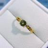 Anillo Popular de Turmalina Natural al por Mayor de Fábrica Plata S925 Incrustado con Piedra Principal 5*5 Joyería de Lujo Venta Directa de Fábrica