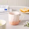 Taza de Cerámica de Color Degradado para Hombres y Mujeres Tazas de Pareja Estilo Ins para Oficina Taza de Color Degradado