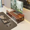 Soporte para monitor de computadora, organizador de escritorio, elevador de monitor de oficina de madera maciza, almacenamiento para estación de trabajo