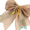 Lazo de Cuadros de Arpillera Navideño Accesorios DIY para Caja de Regalo de Fiesta Festiva Decoraciones Navideñas Lazo Pequeño