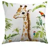 Fronhas Transfronteiriças de Zebra, Leopardo, Elefante e Girafa na Floresta de Verão, Adequadas para Quarto, Carro e Sofá