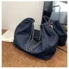 Bolso Tote de Mezclilla y Lona con Correa de Cadena 2026 Nuevo Producto Bolsa de Gran Capacidad para Mujer Estilo Nuevo Nueva Sensación Bolso de Hombro Único