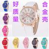 Reloj de tres ojos vintage GENEVA GENEVA reloj de pareja para estudiantes hombres y mujeres correa reloj de cuarzo de moda