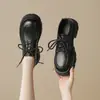 Zapatos de Cuero de Suela Gruesa Estilo Británico para Mujer 2026 Nuevo Primavera Mary Jane Mocasines de Moda Versátiles Zapatos Negros JK Individuales