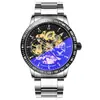 Transmisión en Vivo Popular Reloj para Hombre Mecánico Totalmente Automático Pieza Única Envío Directo Correa de Acero Negro Reloj Mecánico Estudiante Masculino