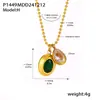 Xinyixin Bola de Aço Inoxidável Bola Corrente Gota D'água Delicado Pequeno Pingente Zircão Clavícula Colar Coringa PVD Banhado 18K Ouro Verdadeiro