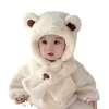 Gorro y bufanda para niños, gorro de una pieza, invierno, con felpa, extra grueso, gorro con protección para orejas de bebé, niño, niña, a prueba de viento, conjunto de dos piezas, moderno