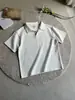 Camisa Polo Tendência Estilo Americano com Costura Visível para Homens, Nova Blusa Casual Solta de Manga Curta para o Verão