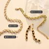 Estilo Europeo y Americano Nuevo Color Zirconia Accesorios con Collar de Diamantes Lujo Ligero Sentido de Alta Gama Pulsera Pendientes Exquisitos Juego de Joyería