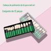 Kit de Cabeças de Lixa e Polimento em Lã para Máquina de Lixar Unhas Elétrica - 12 Peças