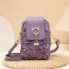 Bolso para Teléfono Móvil con Flor de Rosa de Moda 2026 con Solapa de Borla de Perla, Bolso Cruzado Casual de Hombro Más Vendido para Mujeres