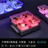 Estante de barra led luminoso para platos de frutas barra transparente plato de frutas creativo de tres niveles plato para postres frutas bocadillos compartimento comercial