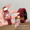 Pulseira de Relógio Tecida em Nylon Elástico com Renda e Fivela Magnética Adequada para Apple S10 S11 iWatch Ultra