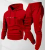 Sudadera con Capucha de Pulóver Nueva para Hombre 2026 con Letras de Logo Estampadas, Sudadera tipo Chaqueta Holgada, Conjunto de Sudadera de Manga Larga y Pantalones Largos