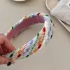 Diadema de Estilo Fresco de Lujo Ligero, Diseño de Esponja Fina, Accesorio para el Cabello de Gama Alta, Diadema de Colores para Mujeres, Venta al por Mayor, Diadema de Corona Alta para Lavarse la Cara