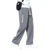Seda Gelada Casual Masculina Verão Fino Tendência Solto Secagem Rápida Perna Reta Calça Esportiva Masculina Perna Larga Longa Venda por Atacado