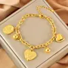 Pingente Personalizado de Aço Inoxidável Esculpido Amor Cruzado Colar Grosso Grão de Ouro Pequeno Pulseira Quadrada Rosa Conjunto Versátil