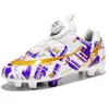 Zapatos de Fútbol de Caña Alta Transfronterizos para Niños y Niñas, Zapatos de Entrenamiento con Tacos para Adultos, Zapatos Deportivos Profesionales Transpirables Antideslizantes con Tacos Largos
