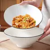 Tazón cónico, tazón para fideos, tazón de cerámica para el hogar, tazón para fideos instantáneos, tazón comercial para sopa de fideos, tazón grande para fideos para el hogar