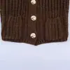 Roupas de Moda Europeias e Americanas Transfronteiriças, Moda Mais Vendida no Aliexpress, Colete de Tricô sem Mangas Grosso