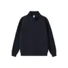 Cardigan de Marca da Moda com Gola Alta e Zíper Jaqueta para Homens e Mulheres Peso Pesado 400g Cor Sólida Solta Casual Estilo Esportivo Moletom Outono